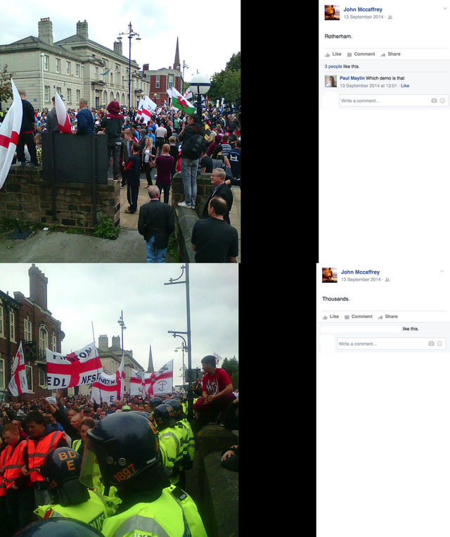 John Mccaffrey at EDL demo in Rotherham
