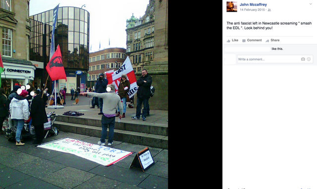 John Mccaffrey at North East EDL flash demo Newcastle Upon Tyne