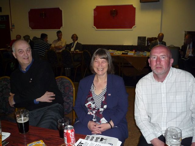 John Mccaffrey at fascist meeting in 2012 (BUF symbol in background)