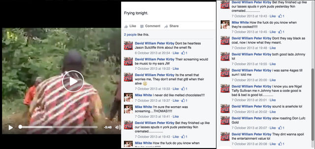 David Kirby's sadistic and racist comments on a snuff video he shared