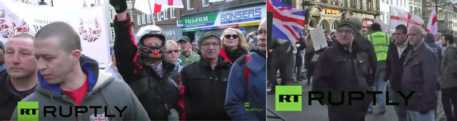 Kevin Bannon - North East EDL member at Pegida UK demo in Newcastle