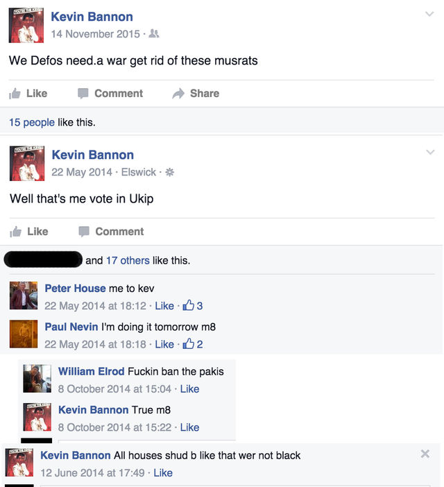 Kevin Bannon - North East EDL member incites war and racist comments