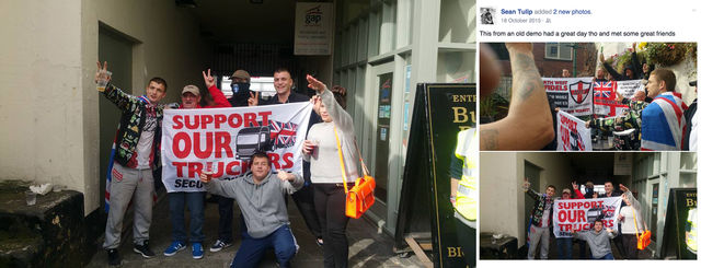 Sean Tulip with other NEI members giving a nazi salute