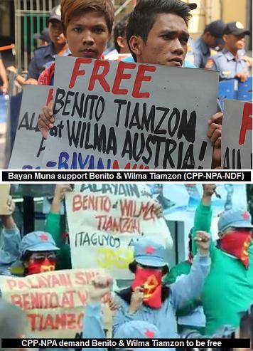 Bayan Muna supporting Benito & Wilma Tiamzon (CPP-NPA-NDF)