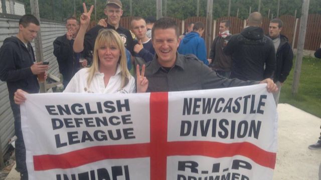 Claire Reah - North East EDL with Tommy Robinson