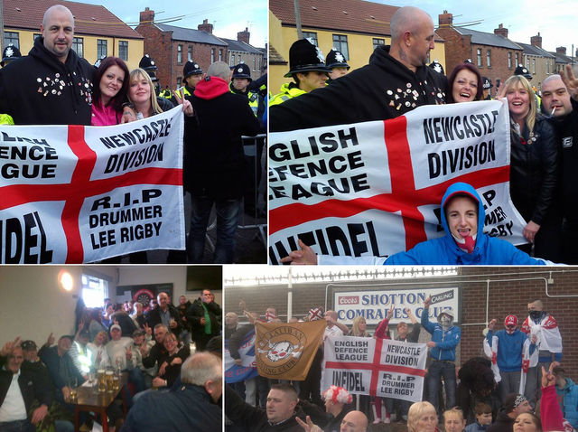 Claire Reah with North East EDL in Shotton - November 2013