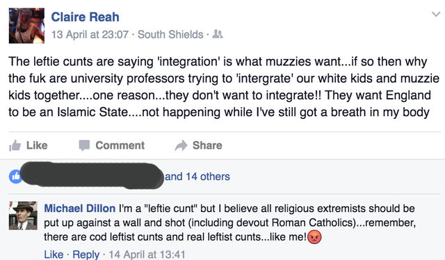 Claire Reah thinks all 'muzzie' children want to join ISIS . yolo