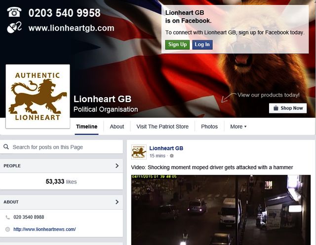 Alderson Supporting neo-Nazi "Lionheart GB"-