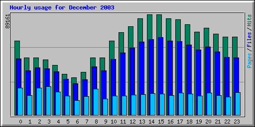 Hourly usage for December 2003